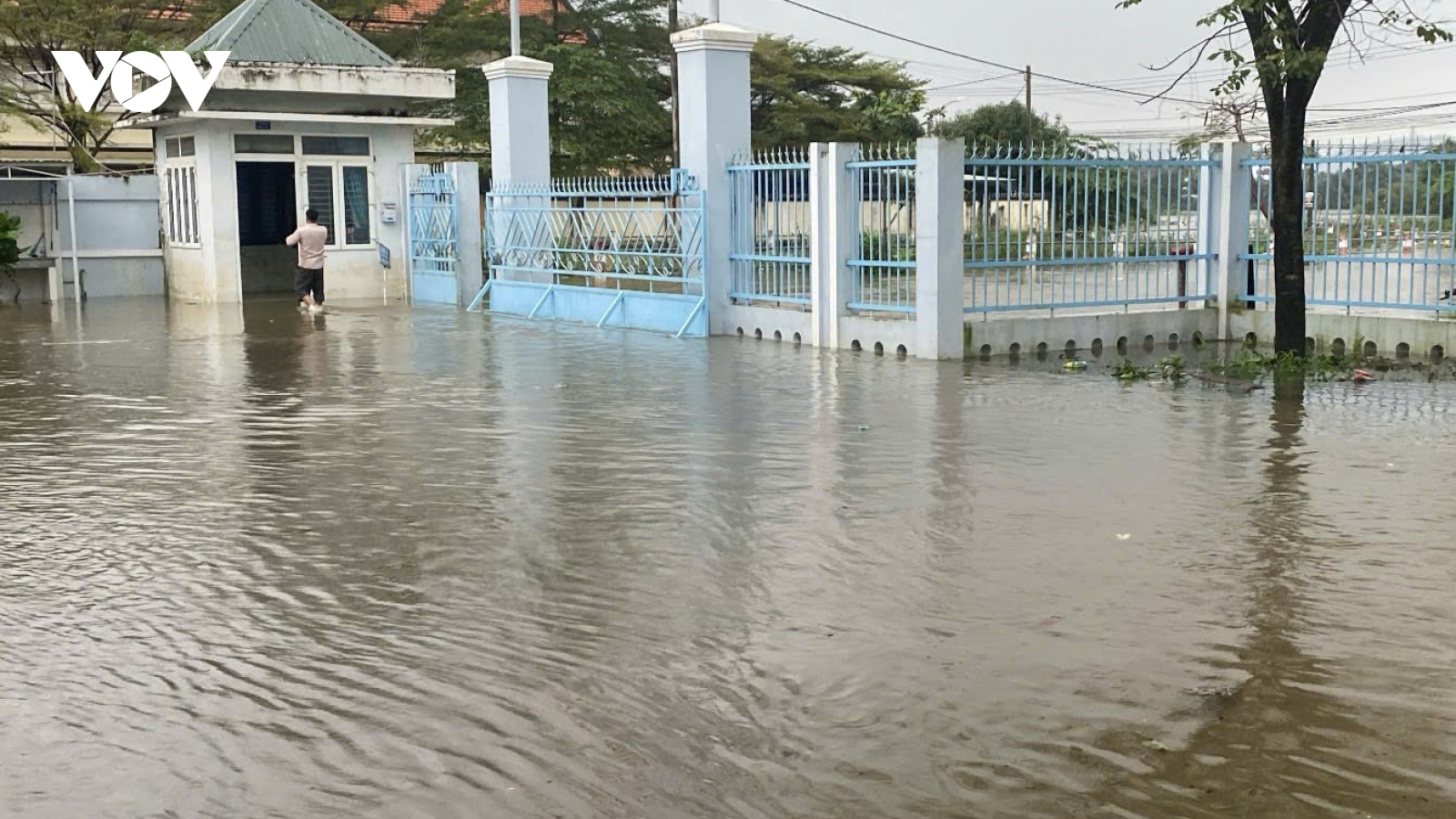 Ven sông Cái Nha Trang ngập nước, học sinh phải nghỉ học